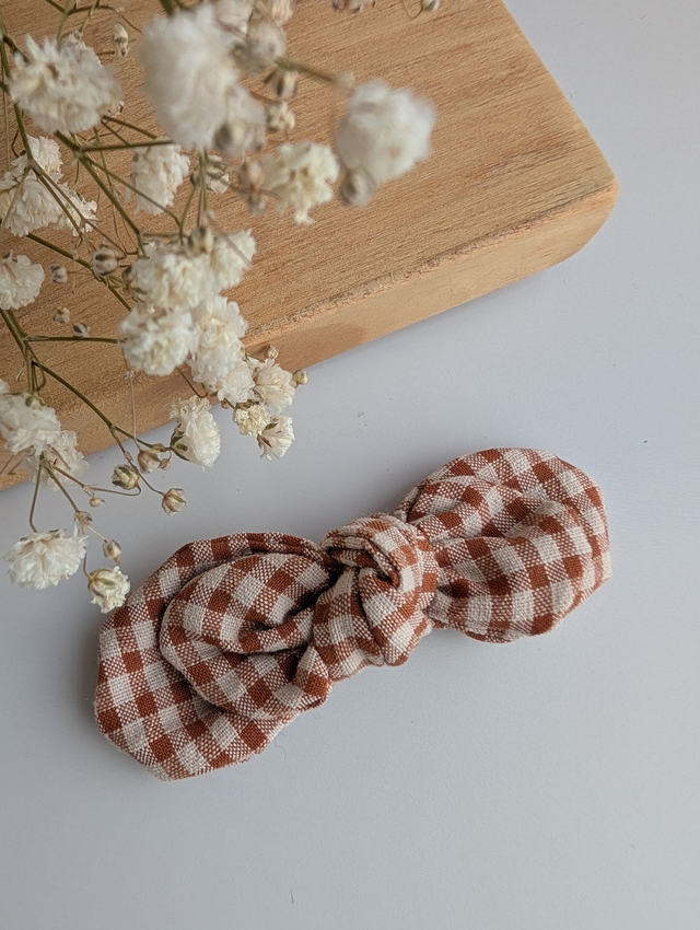 Barrette Noeud Romane pince crocodile vichy