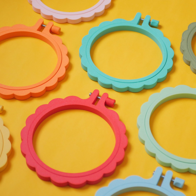 Tambours à broder circulaires imprimés en 3D