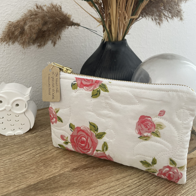 Pochette Amélie blanche à fleurs 
