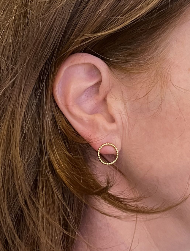 Ohrschmuck DOTS rund groß goldplattiert