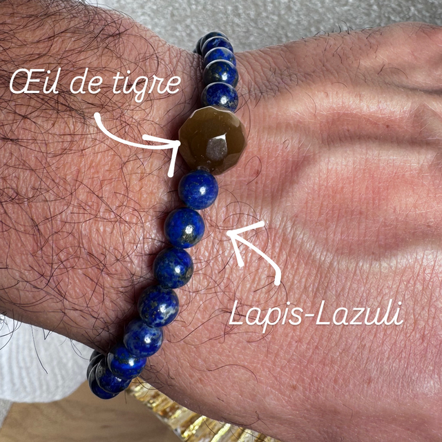 Bracelet homme en pierres naturelles.