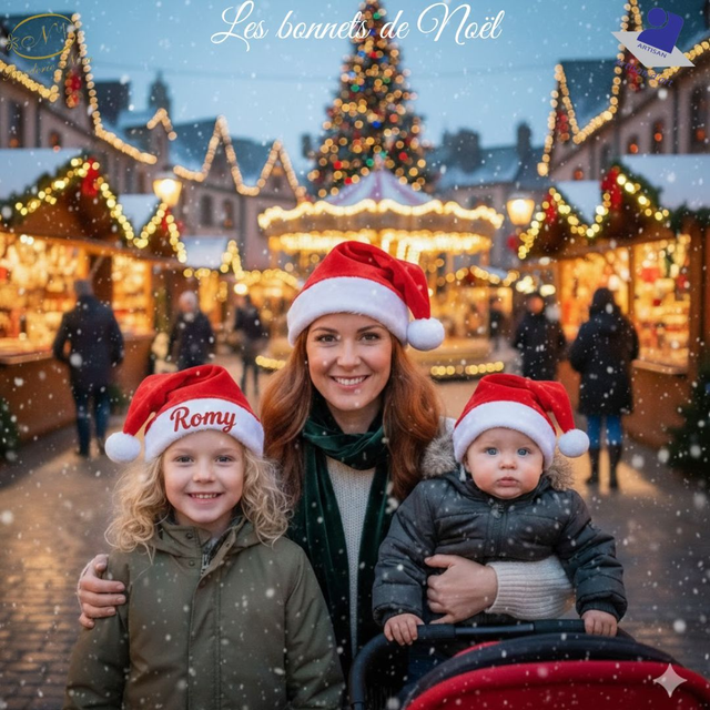 Bonnet de Noël Artisanal – Douceur &amp; Magie du Noël Français – Pièce de Créateur