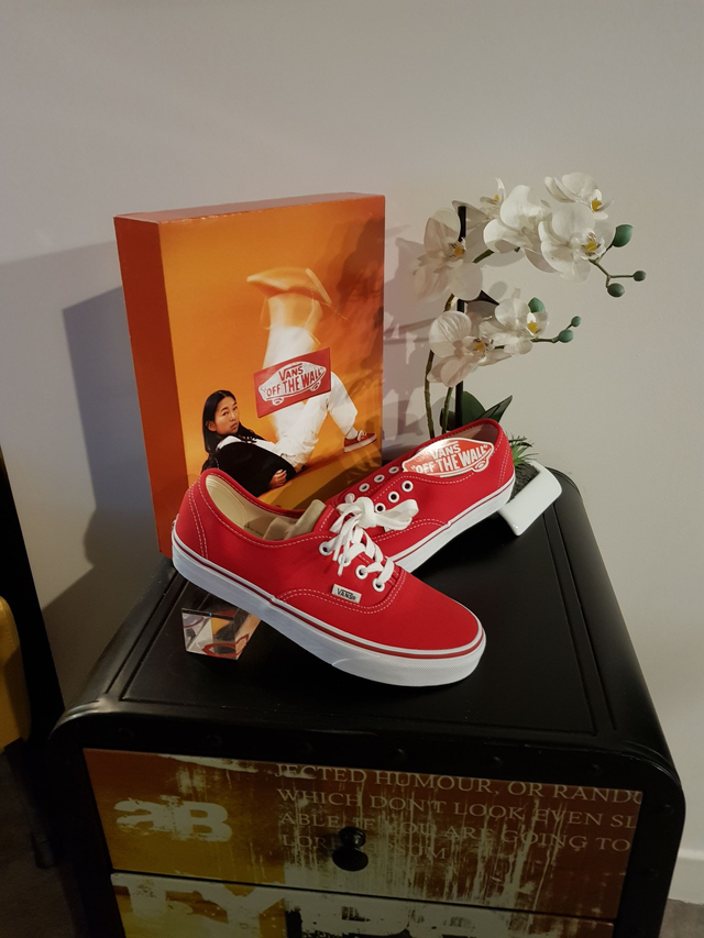 Baskets mixte Vans Authentic Red &quot;Off the Wall&quot; 