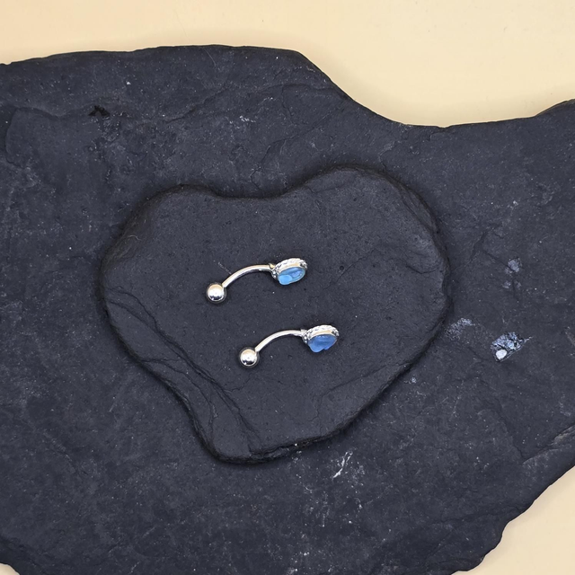 925 Belly Bar Seaglass (Stainless Steel Bar)