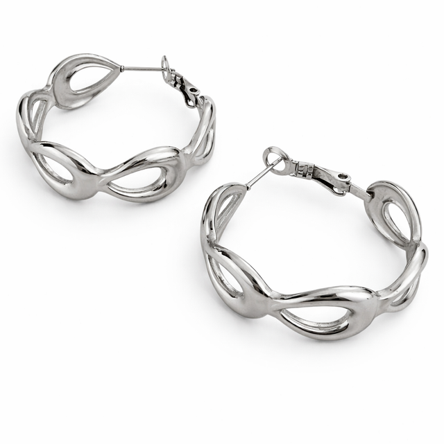 Argollas acero plateado 