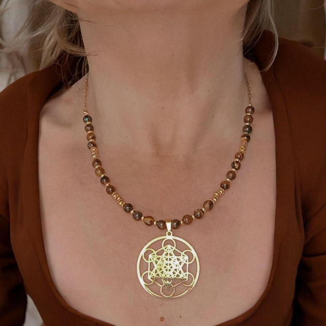 6)Collier Œil de tigre -- Confiance en soi et Protection