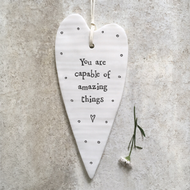 Amazing wobbly long hanging heart