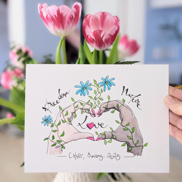 Freedom, Nature, Love - Croquis Journée du droit des femmes 8 mars 2025