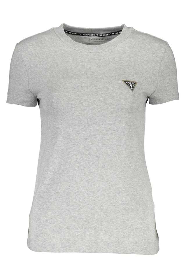 GUESS JEANS T-SHIRT MANICHE CORTE DONNA GRIGIO