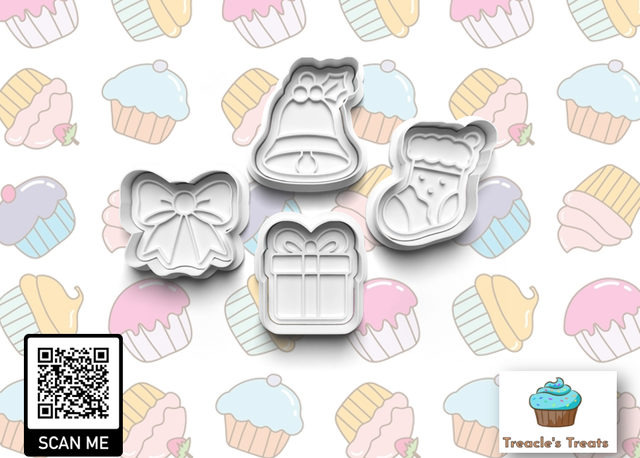 Christmas Theme Fondant/cookie stamps with cutters 