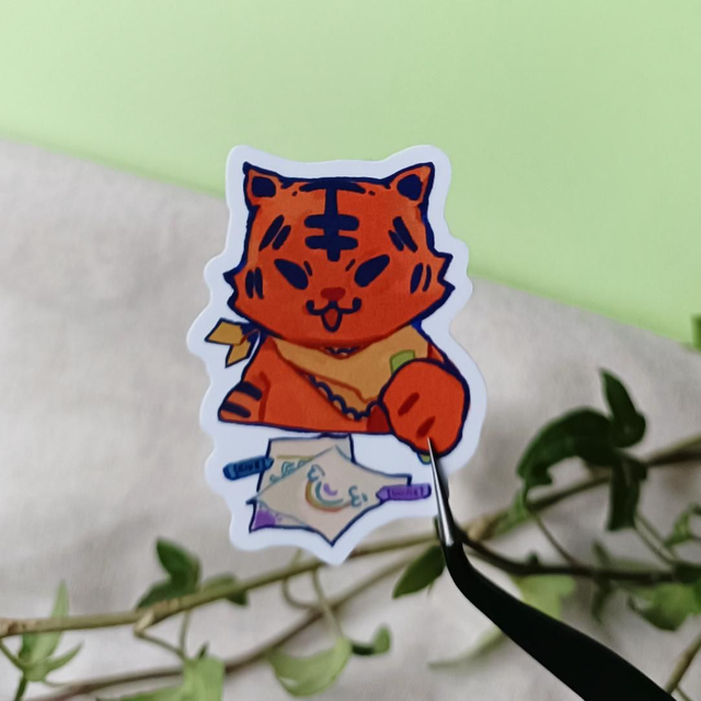 drawing tigers - transparent sticker