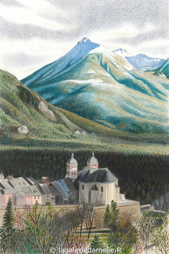 "Briançon" - tirage 10 x 15 cm + cadre + passe partout