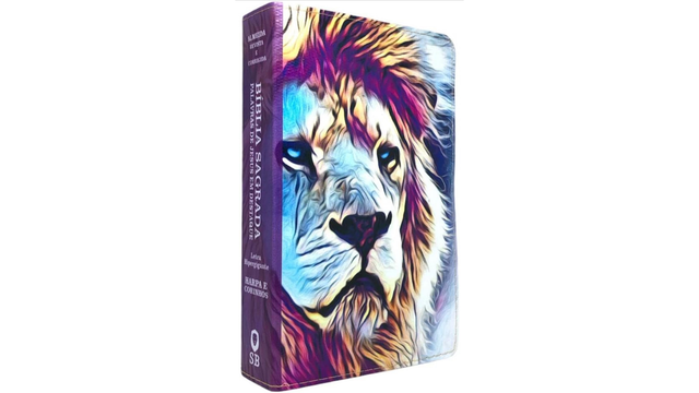 Bíblia Sagrada Letra Hipergigante Leão Visual Capa Dura Com Índice