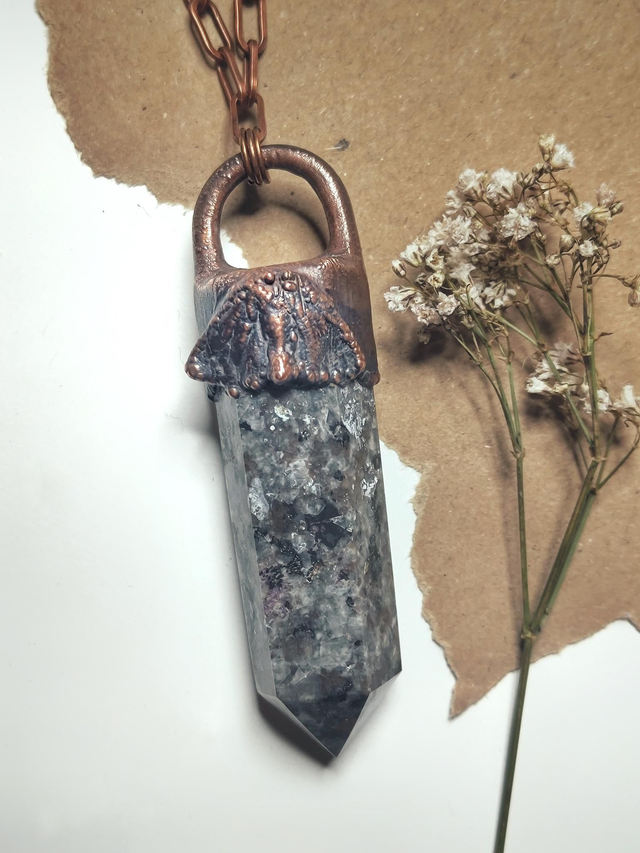 Yooperlite &amp; Real Rustic Moth Necklace