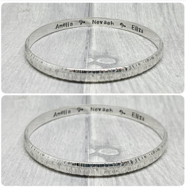 Heavyweight paper bark bangle - personalised
