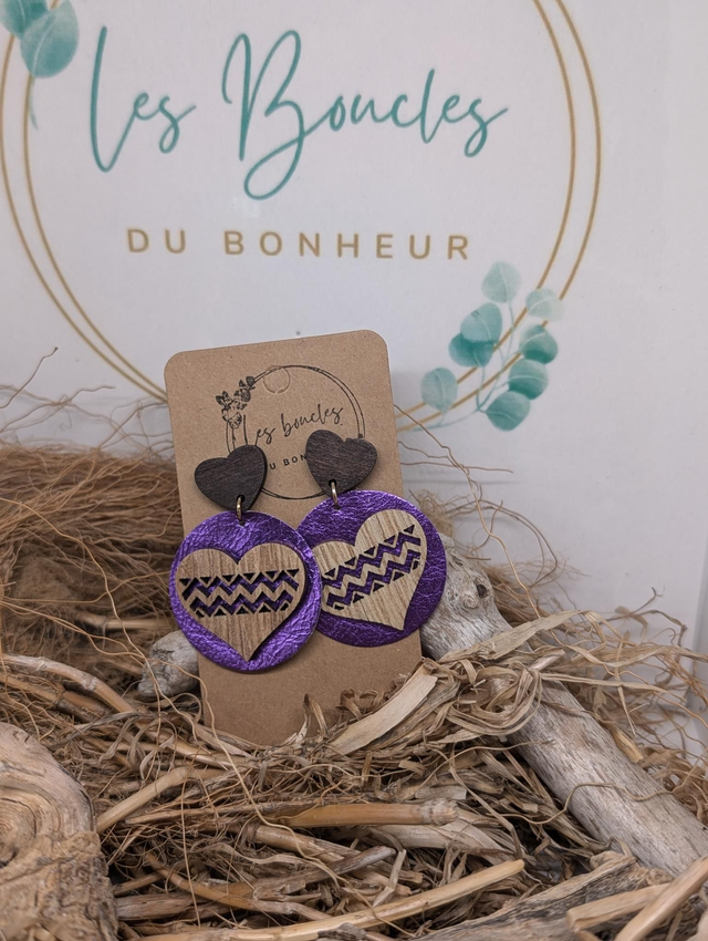Boucles d&#039;oreilles Moon mo509 coeur