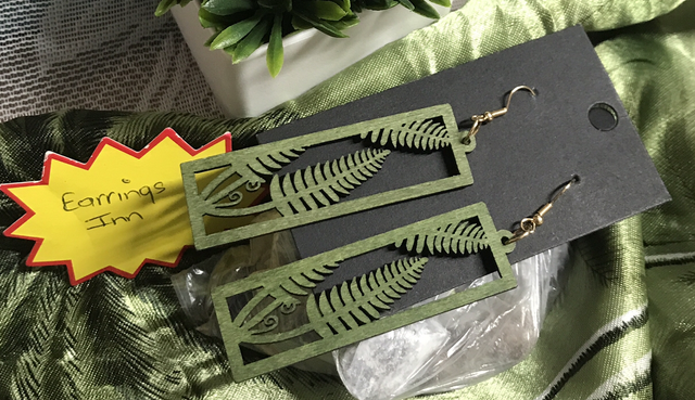 Green Wood Dangling Earrings-SWDE52