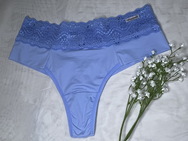 BLUE BUTTERFLY THONG MICROFIBRE PANTIE