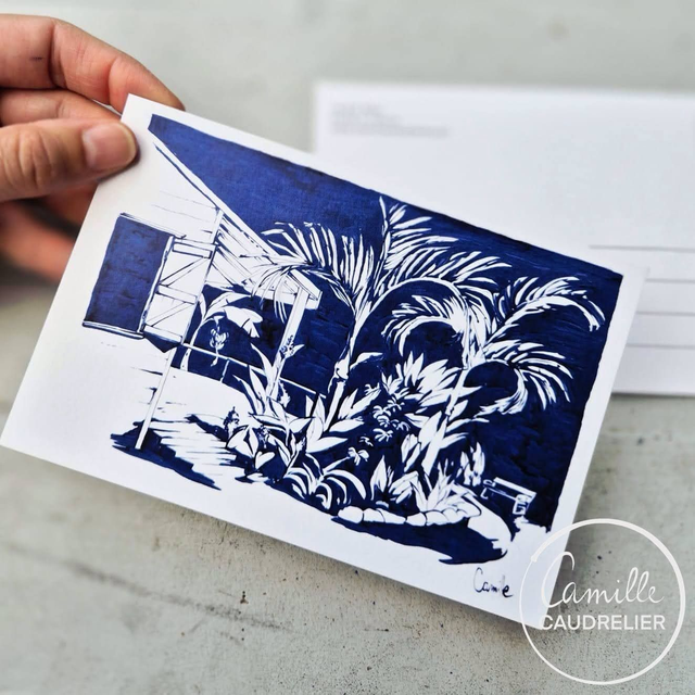 Carte postale Jardin bleu