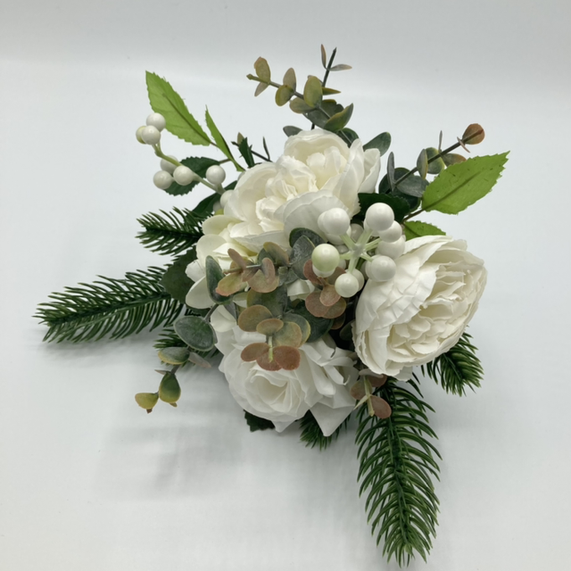 M-06 White Faux Flower Posy