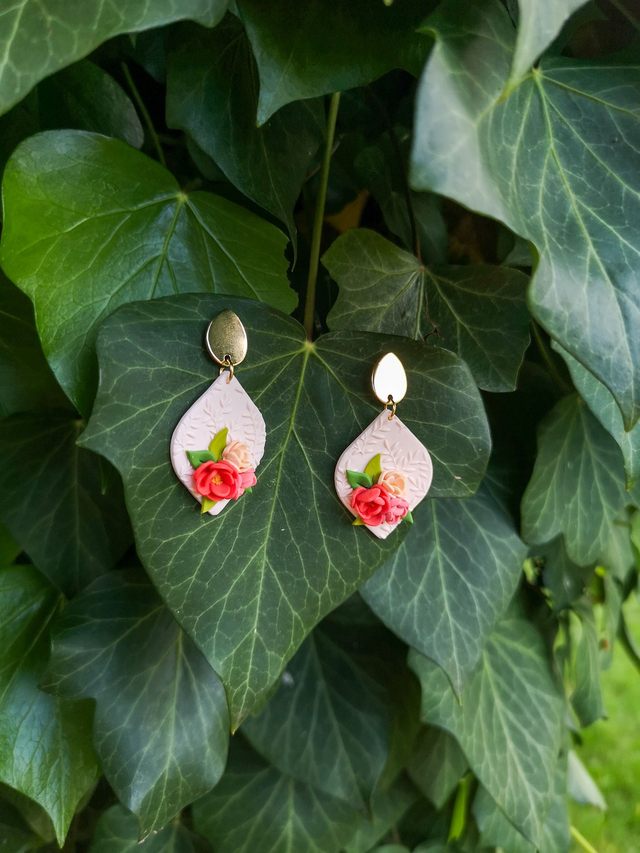 Collection Florale Jardin de Corail - Boucles d&#039;oreilles Capucine