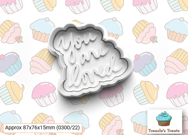 You are loved Fondant/cookie stamp with cutter