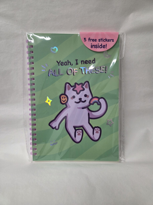 A5 Sticker Book With Free Stickers Inside - Green - ST-029