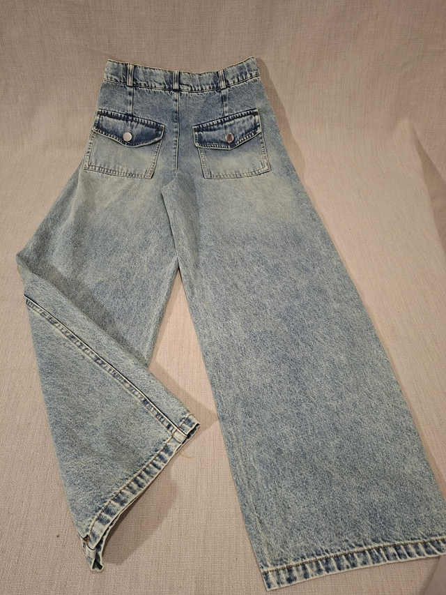 Jean wide leg délavé fille 10 ans (100% Coton) – NEUF avec étiquette