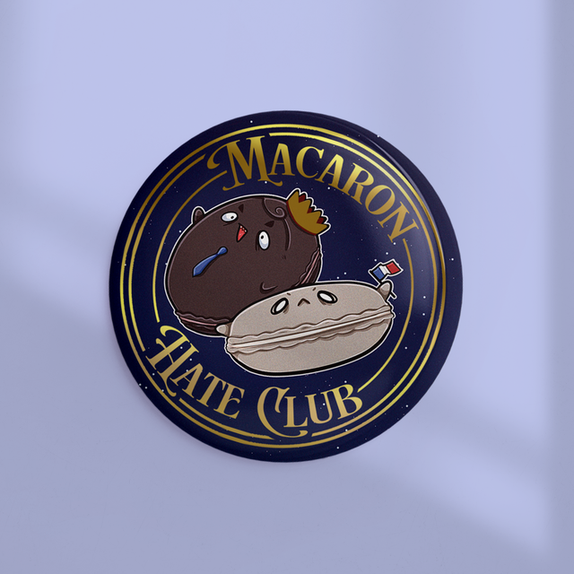 Badge effet or 58mm MACARON HATE CLUB