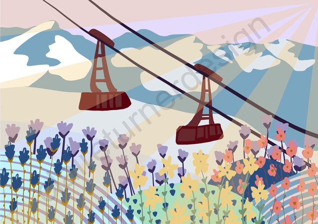 “Télécabines” Tirage Fine Art