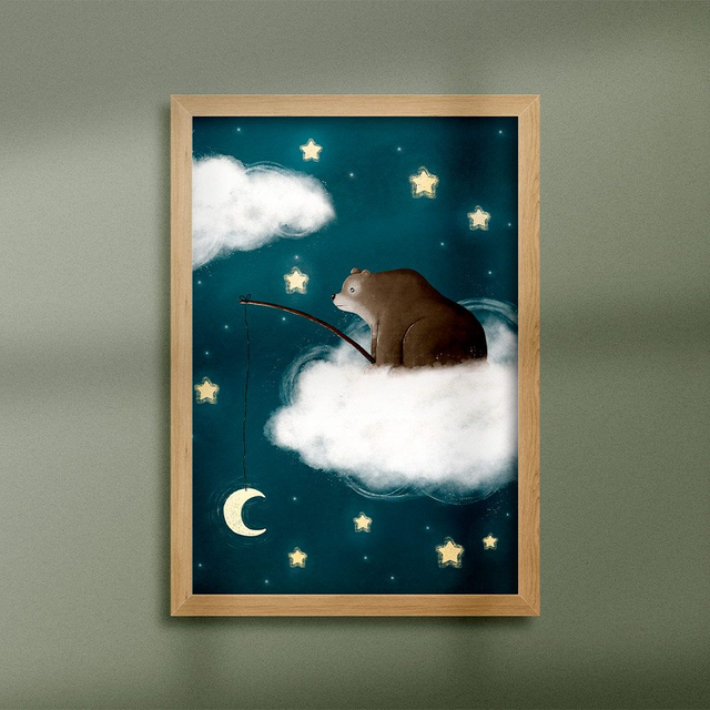 "Ours pêcheur" Affiche A4 ou A3