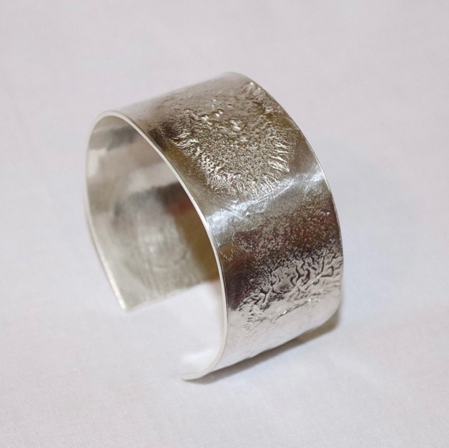 Reticulated Sterling Silver Cuff Bangle