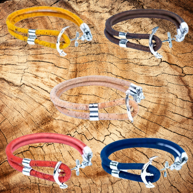 Bracelet simple en liège avec ancre5
