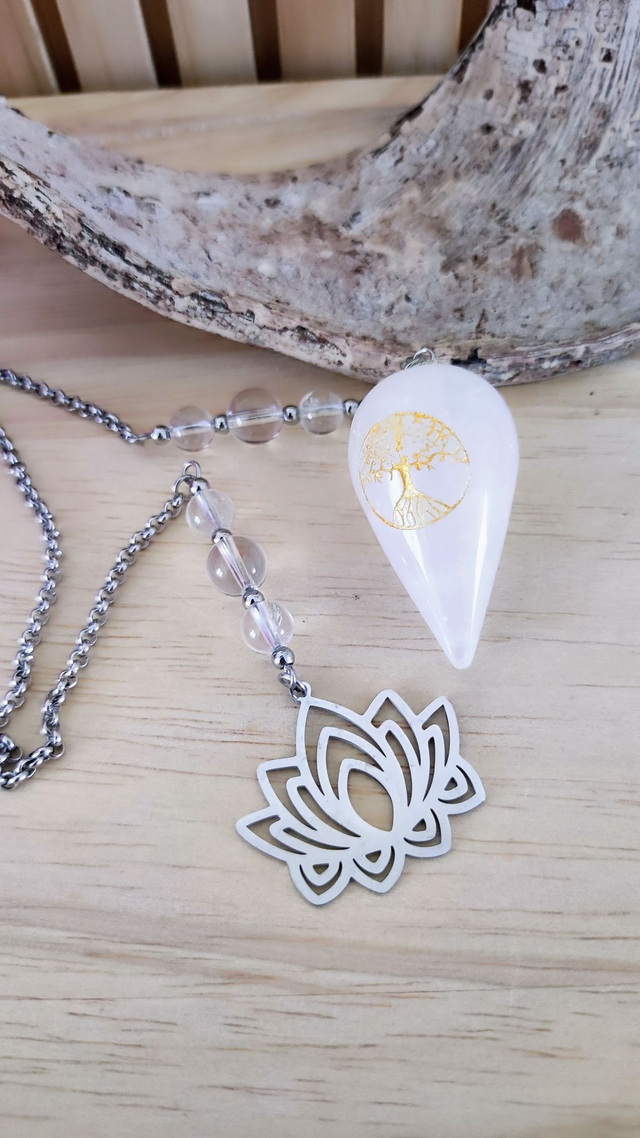 Pendule Divinatoire Cristal de roche Arbre de vie