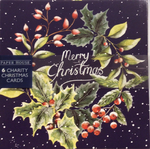 Christmas Pack of 6 by Paper House (Holly Wreath) 