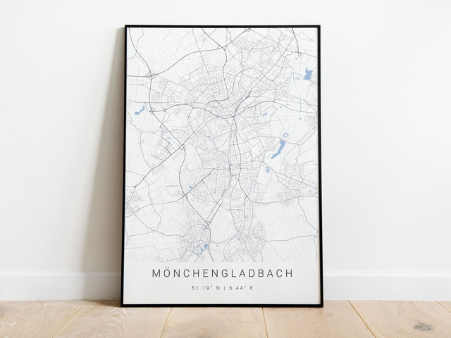 Mönchengladbach Stadtkarte | Druck | Poster
