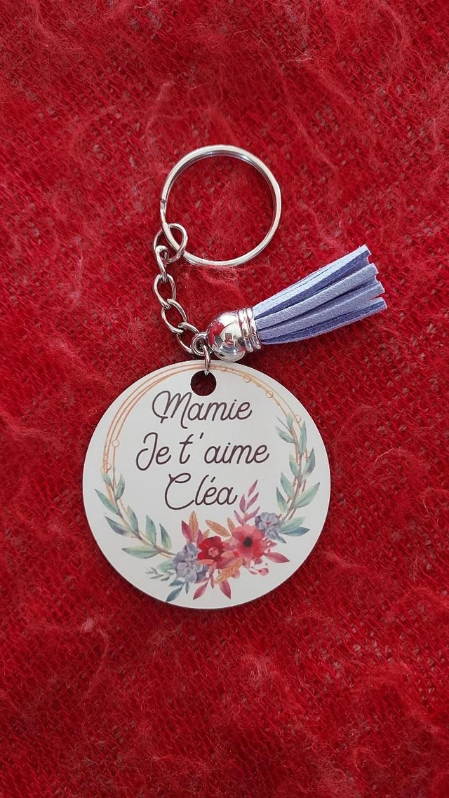 Porte-clés mamie je t'aime personnalisable 