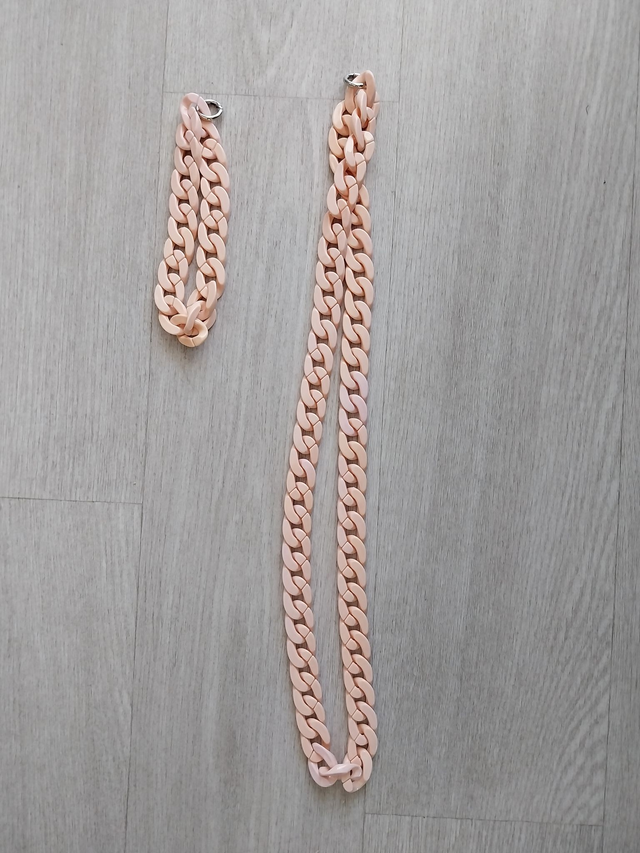 Chaîne de Téléphone Rose Beige