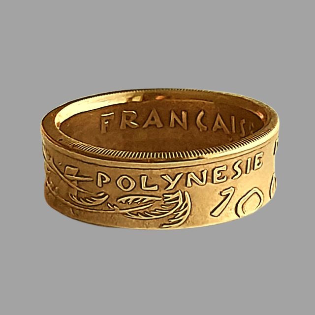 French Polynesia 100 Francs 1988 Coin Rings   
