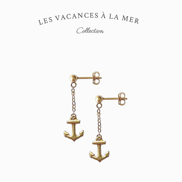 Boucles d&#039;oreilles en gold filled - Les vacances à la mer