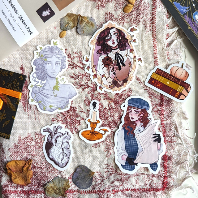 Set Dark Academia | Glossy stickers  