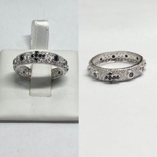 ANELLO ROSARIO  ZIRCONI M20 Bjargento 