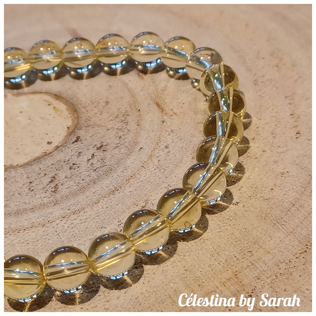 Bracelet Citrine 6mm Taille Dame