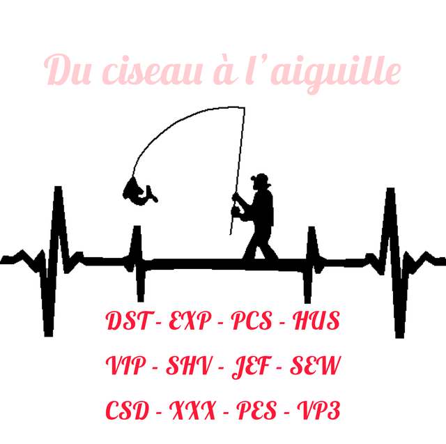 fichier broderie éléctropêcheur - Cadre 10x10 / 12 Formats