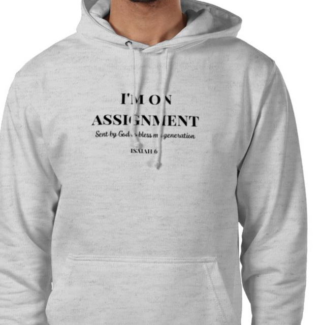 Embroidered Heather Hoodie| On Assignment faith apparel for Men and women 