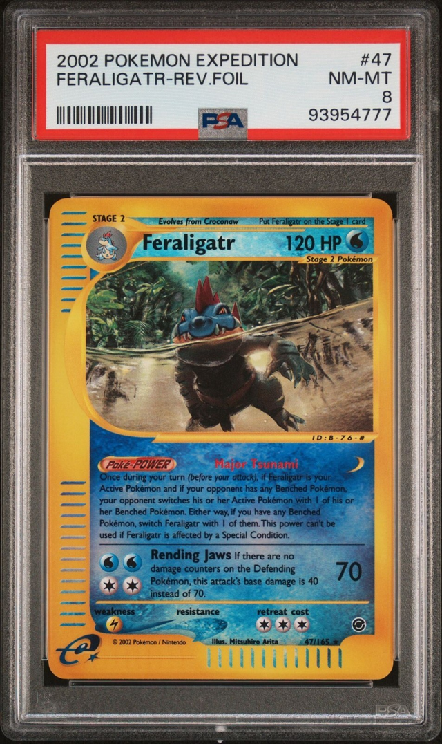 PSA 8 2002 Pokémon Expedition #47 Feraligatr - Reverse Foil