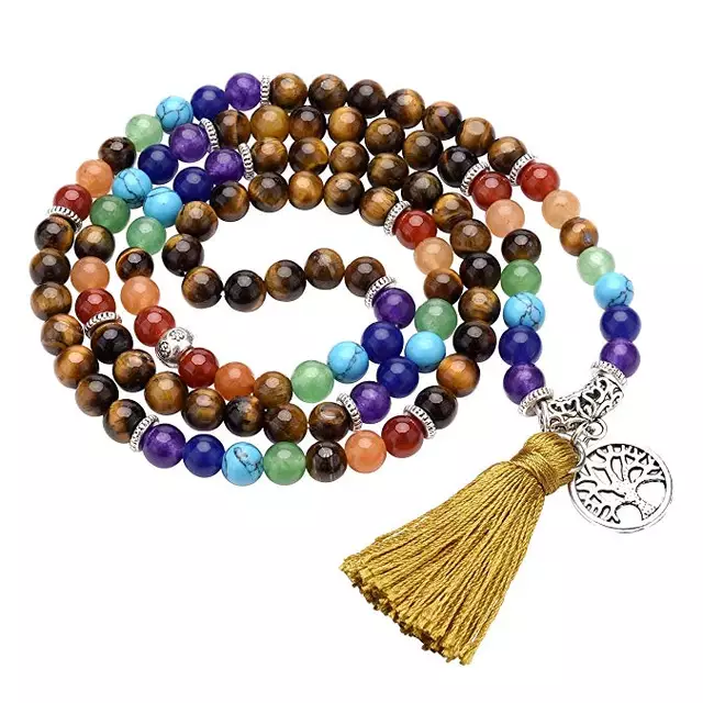 Mala Levensboom Tijgeroog Chakra Edelsteen | Armband | Ketting - Sparkolia