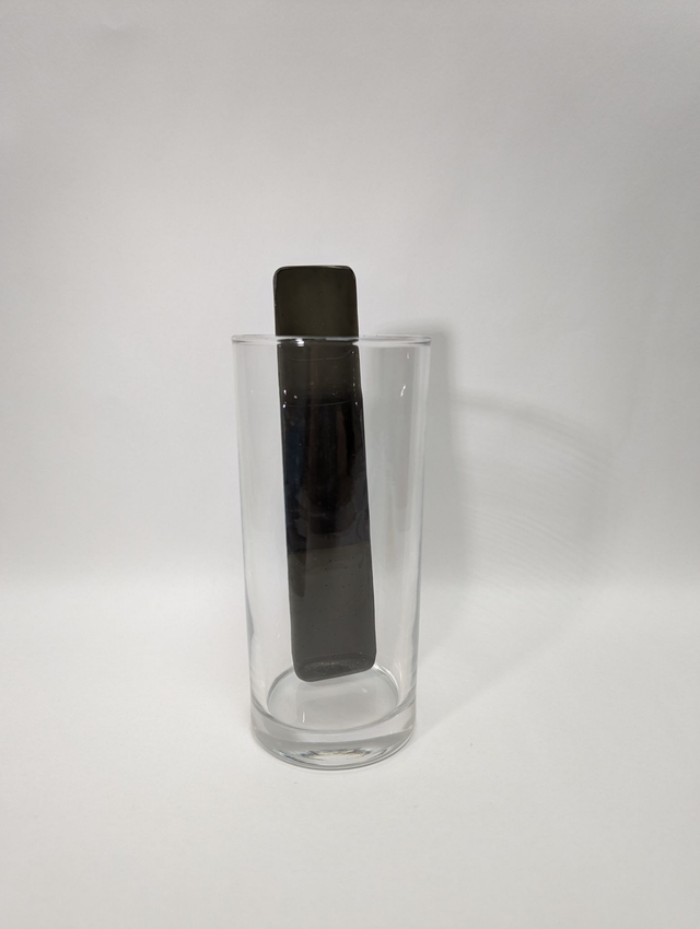 Touillette en verre fusionner noir et noir 