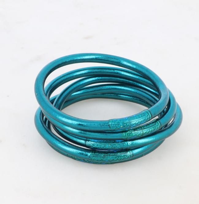 Joncs boudhistes avec mantra Bleu Océan 