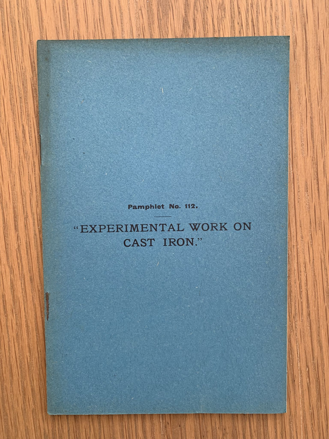 Swindon Engineering Society Expeimental Work on Cast Iron GWR Mechanics